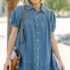 Get Together Medium Wash Denim Babydoll Dress