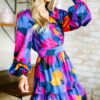 Mention You By Name Purple Abstract Dress