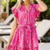 It's Your Time Fuchsia Pink Floral Dress