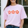 Girls: Heart Eyes Blush Pink Graphic Tee